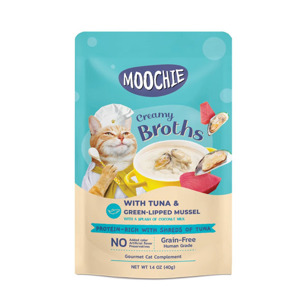 MOOCHİE ÇORBA KEDİ ÖDÜLÜ TON-YEŞİL DUDAKLI MİDYE 40 GR