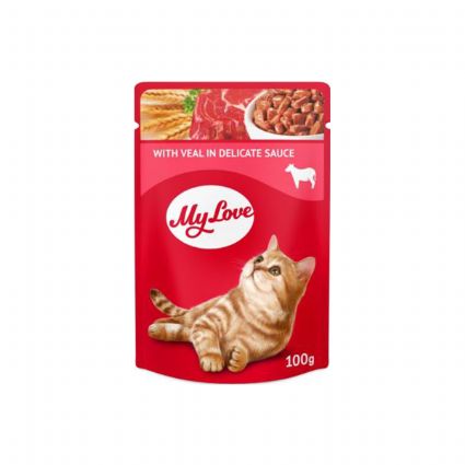 MY LOVE SOSLU DANA ETLİ POUCH KEDİ MAMASI 100GR