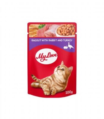 MY LOVE TAVŞANLI-HİNDİLİ YAHNİ POUCH KEDİ MAM100GR