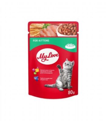 MY LOVE YAVRU KEDİLER İÇİN POUCH KEDİ MAMASI 80GR