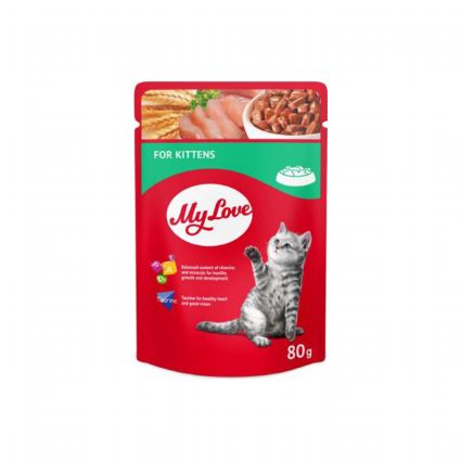 MY LOVE YAVRU KEDİLER İÇİN POUCH KEDİ MAMASI 80GR