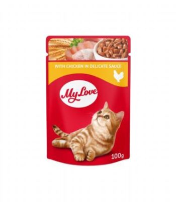 MY LOVE SOSLU TAVUK ETLİ POUCH KEDİ MAMASI 100GR