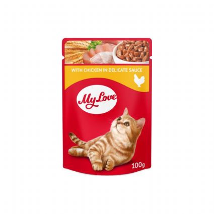 MY LOVE SOSLU TAVUK ETLİ POUCH KEDİ MAMASI 100GR