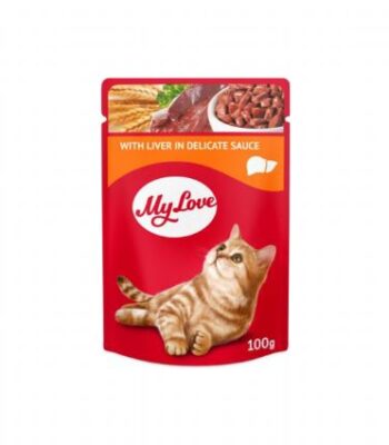 MY LOVE SOSLU CİĞERLİ POUCH KEDİ MAMASI 100GR