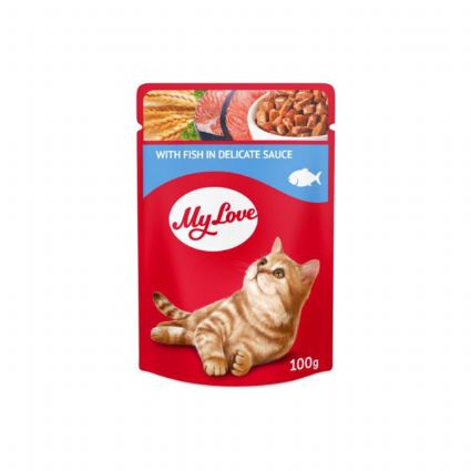 MY LOVE SOSLU BALIK ETLİ POUCH KEDİ MAMASI 100GR