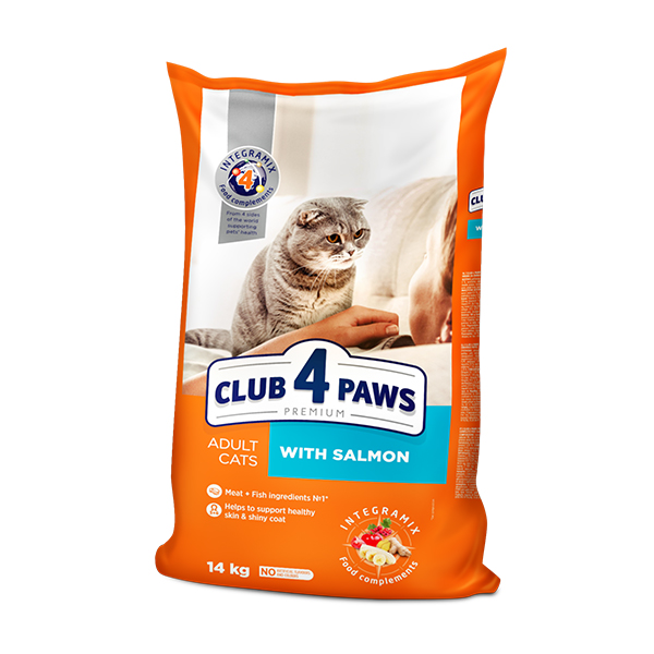 CLUB4PAWS KEDİ MAMASI SOMONLU YETİŞKİN 14KG