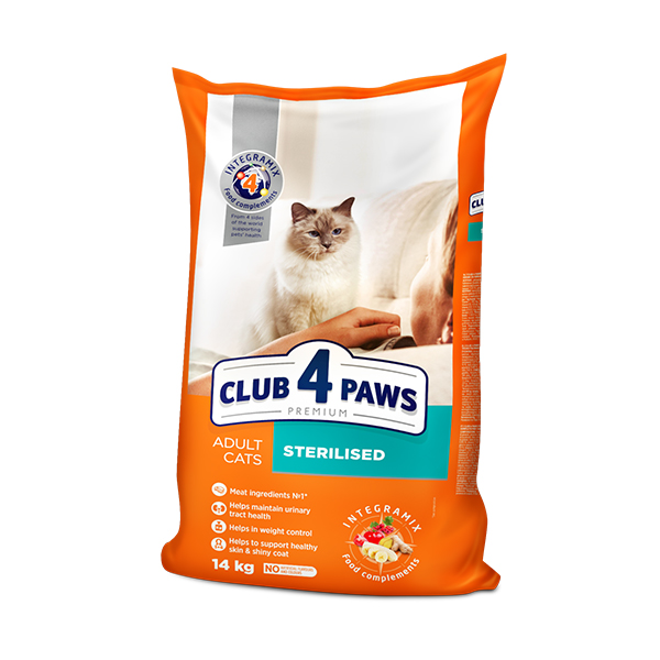 CLUB4PAWS KEDİ MAMASI TAVUKLU KISIRLAŞTIRILMIŞ 14KG