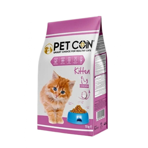 PETCOİN TAVUK ETLİ YAVRU KEDİ MAMASI 15 KG