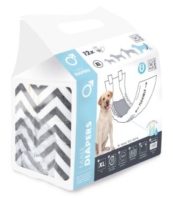 M-PETS DIAPERS ERKEK KÖPEKLER İÇİN KÜLOT (XL) 12Lİ