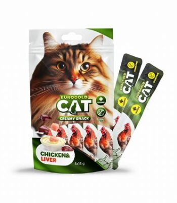 EUROGOLD CAT SIVI KEDİ ÖDÜLÜ TAVUK - CİĞER 5X15GR