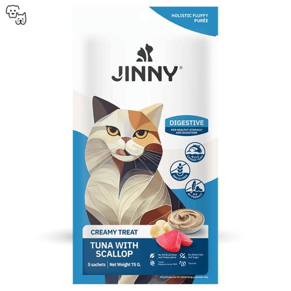 JİNNY CREAMY TREAT TUNA&SCALLOP 5X15GR