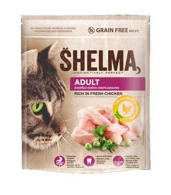 SHELMA TAHILSIZ TAVUKLU YETİŞKİN KEDİ MAMASI 750 GR (5)