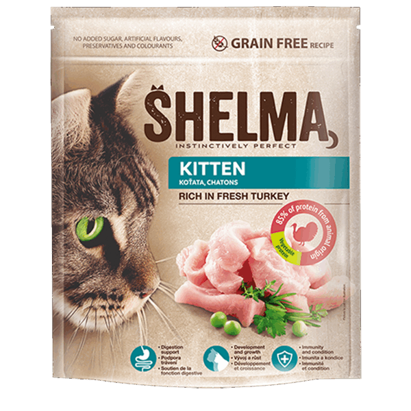 SHELMA TAHILSIZ HİNDİLİ YAVRU KEDİ MAMASI 750 GR (5)