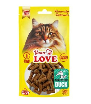 YUMS LOVE KEDİ ÖDÜLÜ MİNİ ÇUBUK ÖRDEKLİ 2 CM 50 GR