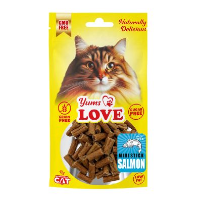 YUMS LOVE KEDİ ÖDÜLÜ MİNİ ÇUBUK SOMON BALIKLI 2 CM 50 GR YUMS LOVE KEDİ ÖDÜLÜ MİNİ ÇUBUK SOMON BALIKLI 2 CM 50 GR