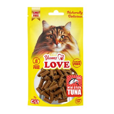 YUMS LOVE KEDİ ÖDÜLÜ MİNİ ÇUBUK TON BALIKLI 2 CM 50 GR