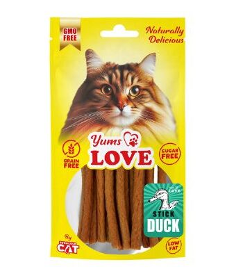 YUMS LOVE KEDİ ÖDÜLÜ ÇUBUK ÖRDEKLİ 10 CM 50 GR